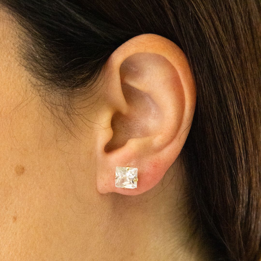 Gold Square Point of Light Earrings