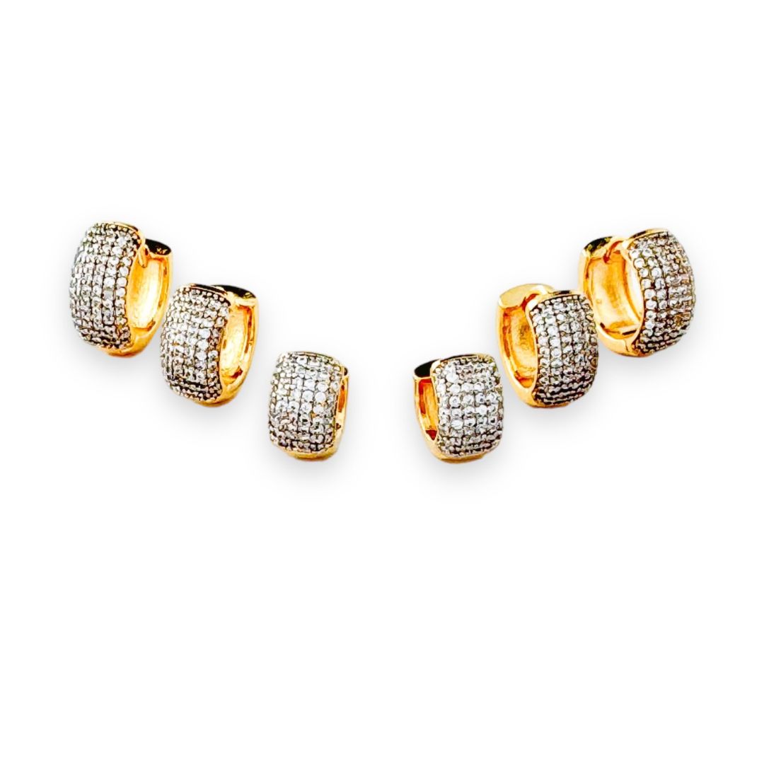 Gold and Rodhium Studded Hoop Earrings Kit