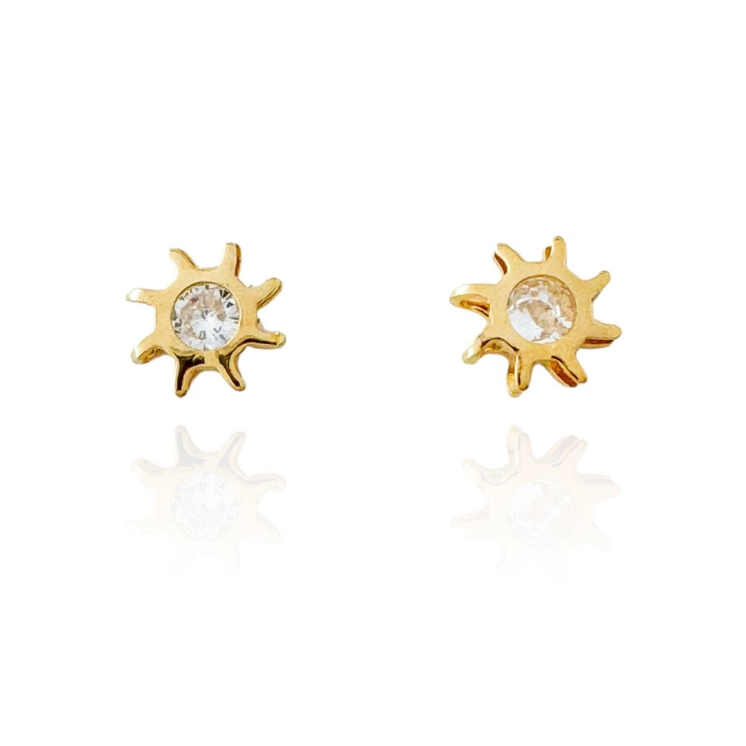 Gold Sunburst Earrings