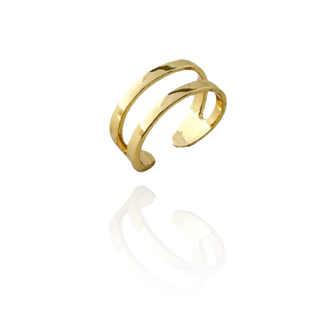 Gold Adjustable Dual Band Ring