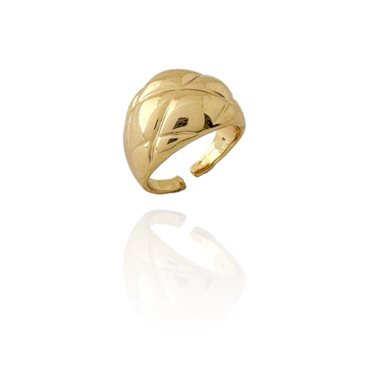 Gold Adjustable Shield Ring