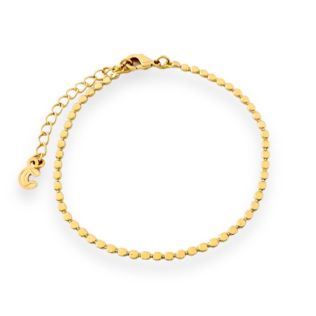 Gold Beaded Link Bracelet