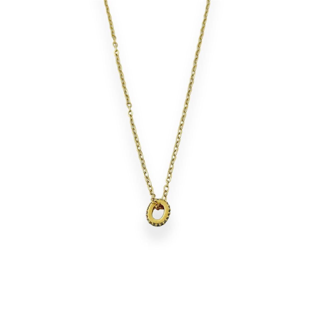 Gold Circle Pendant Necklace