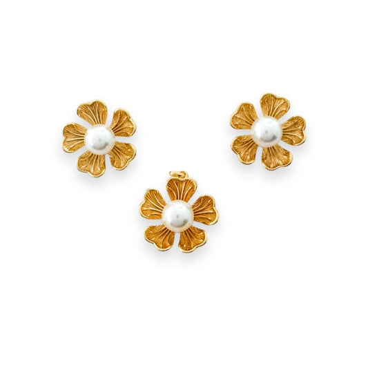 Gold Flower Jewelry Set