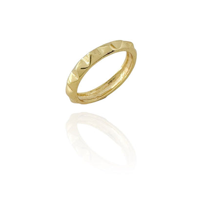 Gold Geometric Faceted Ring