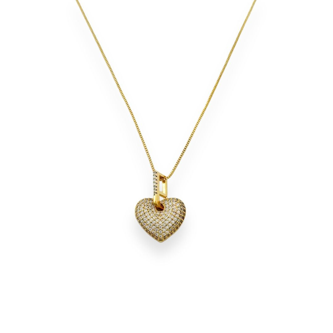 Gold Heart Pendant Necklace