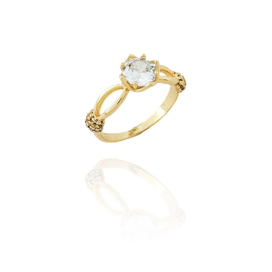 Gold Infinity Solitaire Zirconia Ring