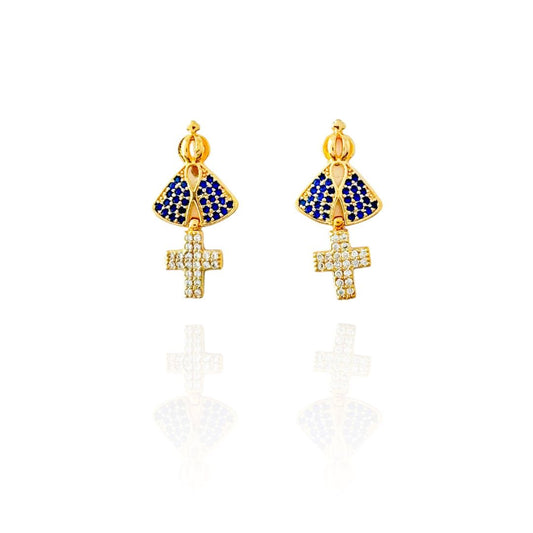 Gold Our Lady of Aparecida Earrings