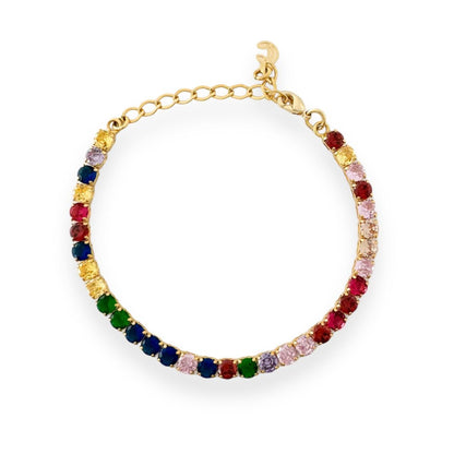 Gold Rainbow Zirconia Bracelet