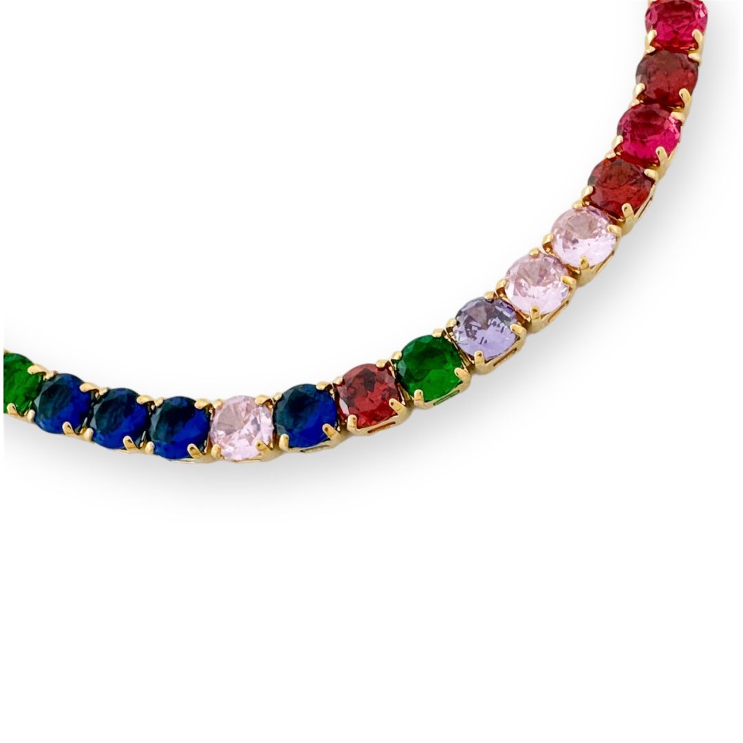 Gold Rainbow Zirconia Bracelet details