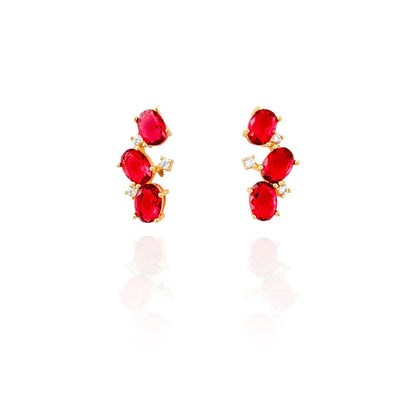 Gold Scarlet Sparkle Earrings