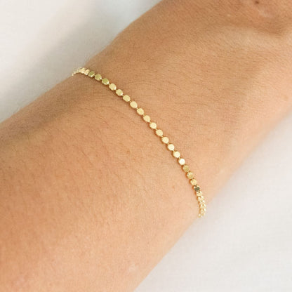 Gold Beaded Link Bracelet