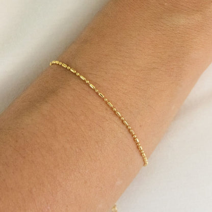 Gold Beaded Chain Bracelet