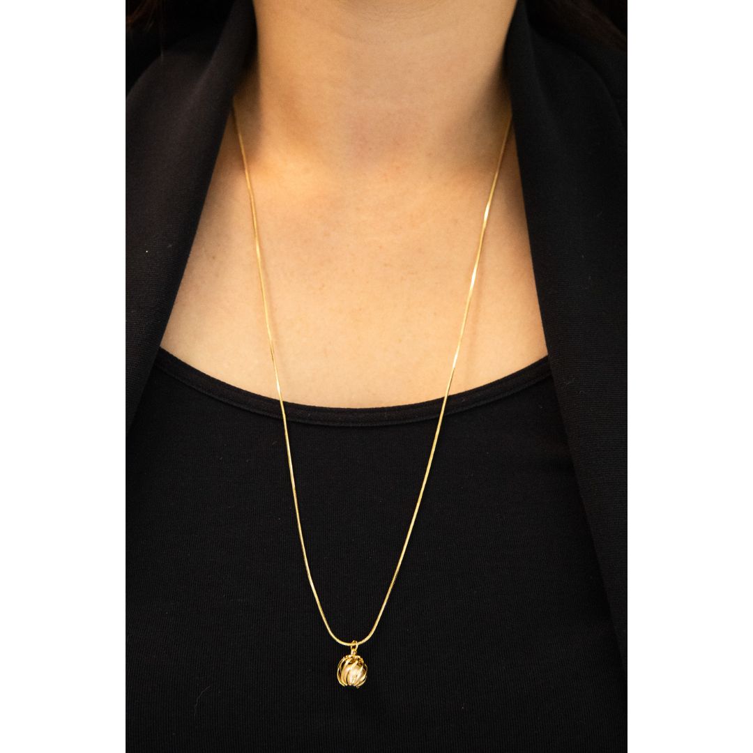 Gold Cage Pendant Necklace