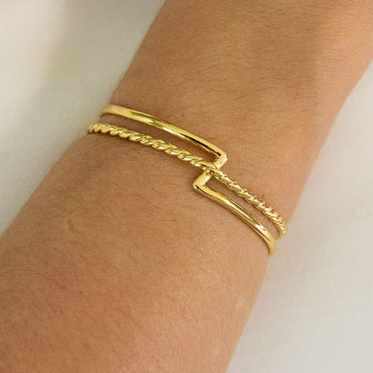 Gold Double Twist Bracelet