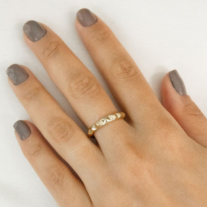 Gold Geometric Faceted Ring