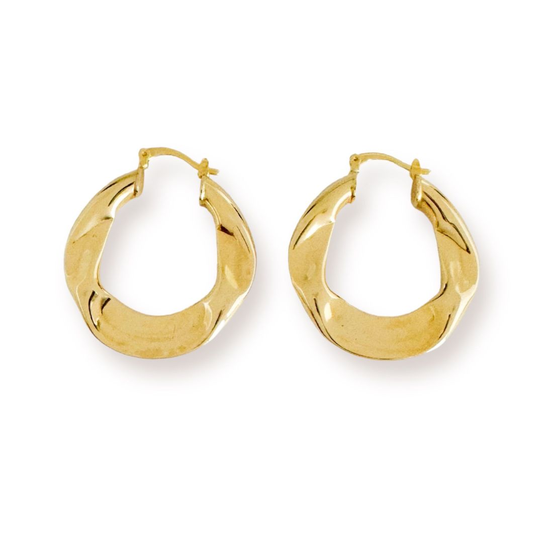 Gold Organic Hoop Earrings