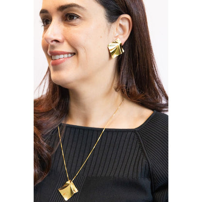 Gold Organic Square Jewelry Set