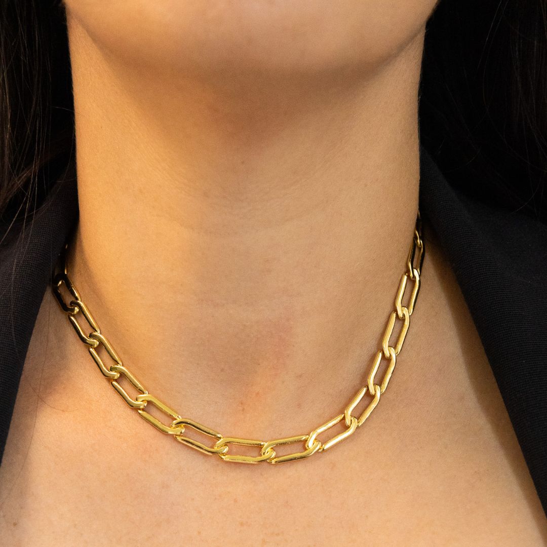 Gold Paperclip Chain Choker