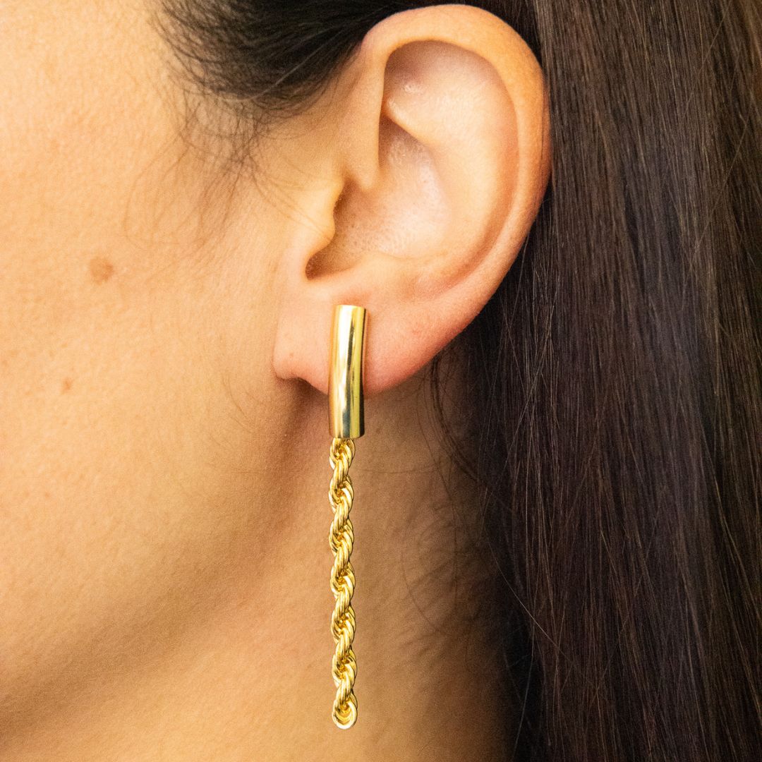 Gold Rope Chain Earrings