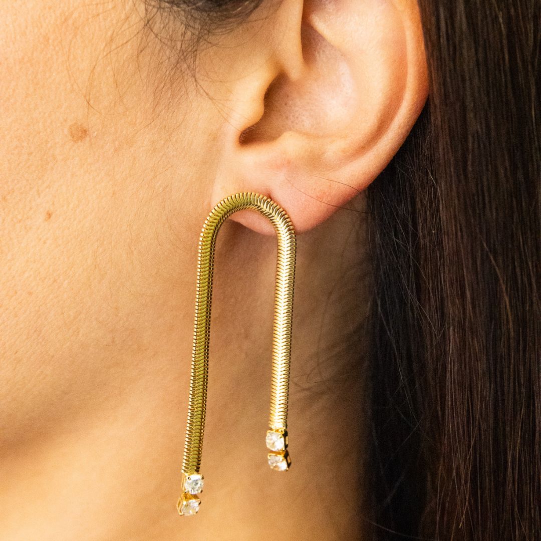 Gold Snake Mesh Earrings