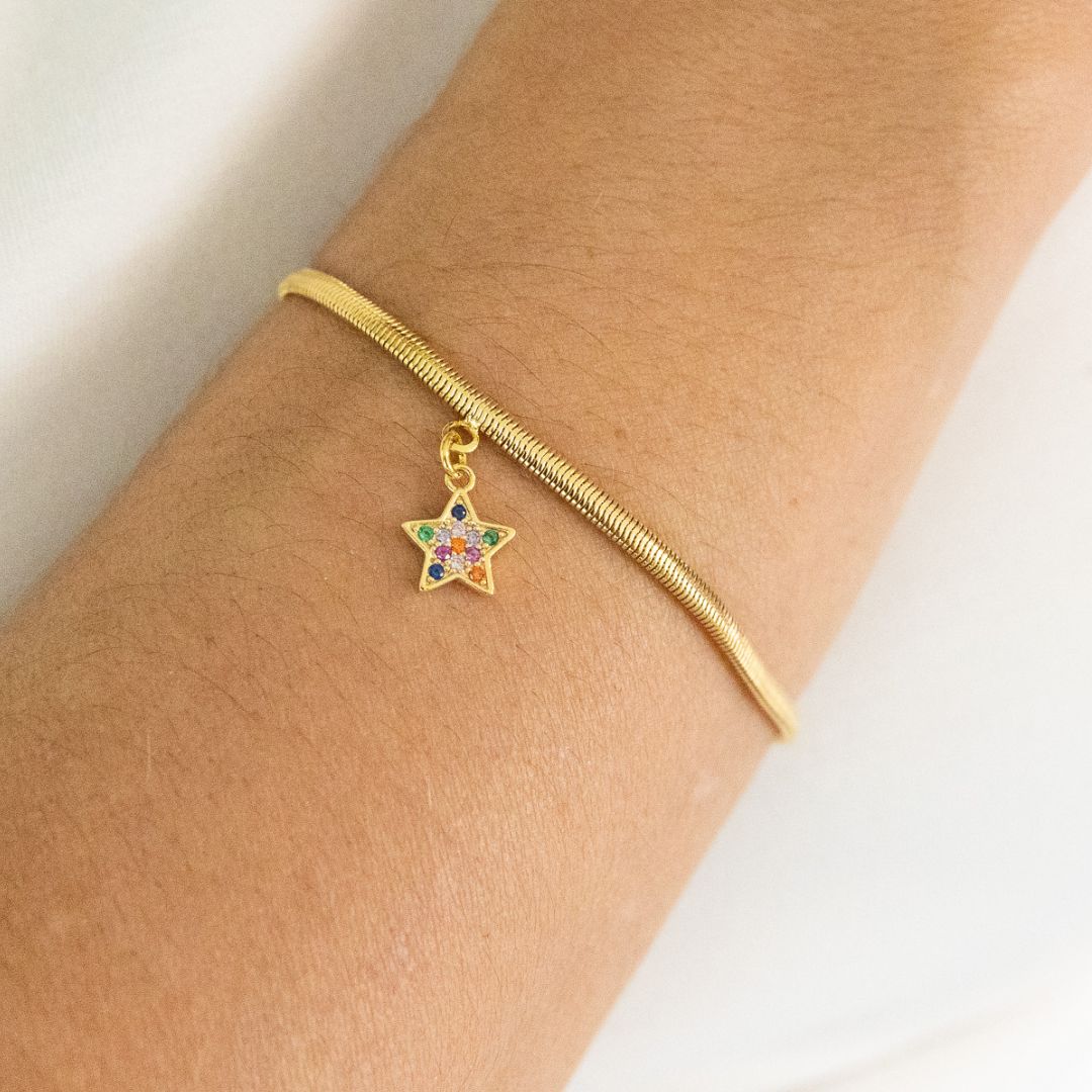 Gold Star Mesh Bracelet