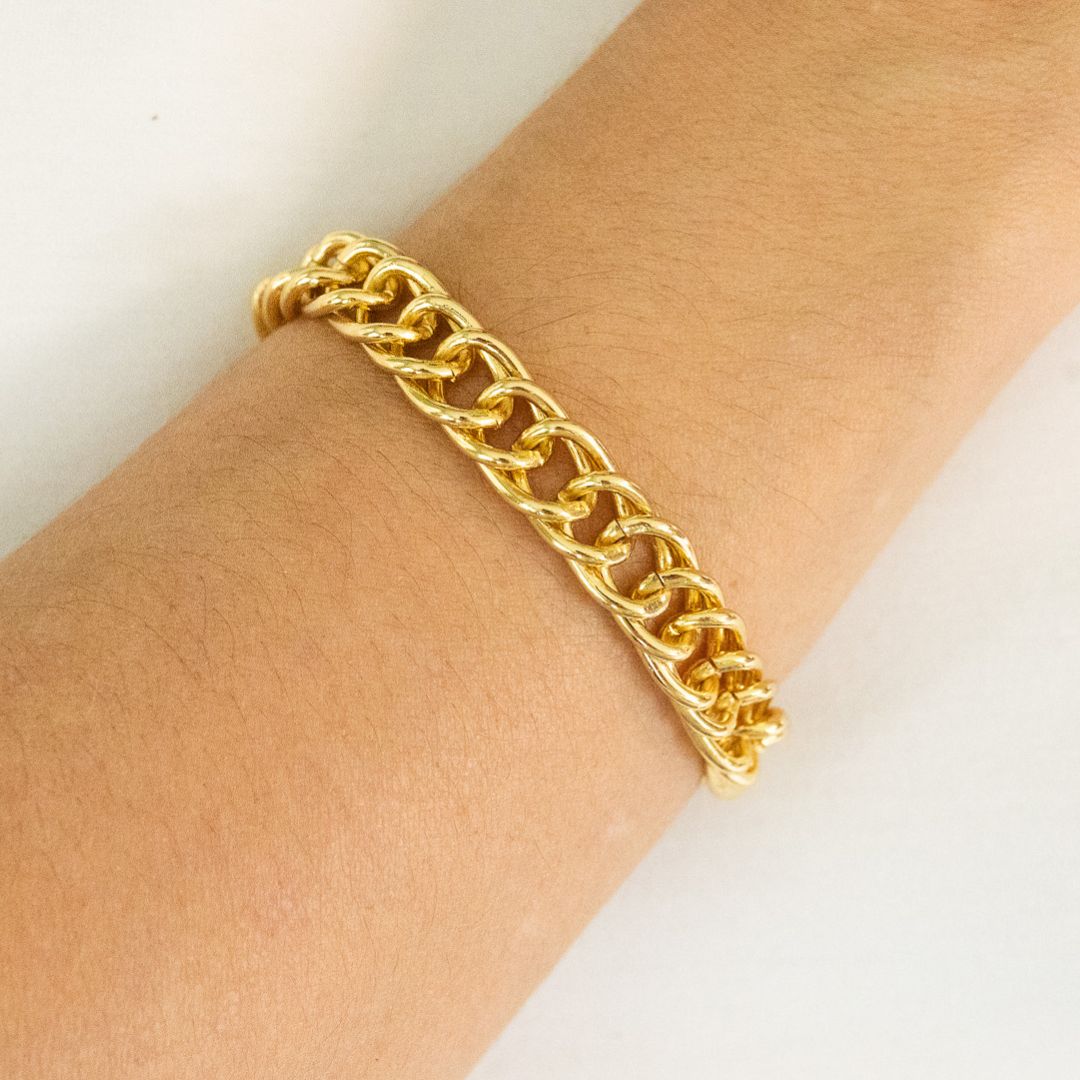 Gold Thick Intertwined Links Bracelet