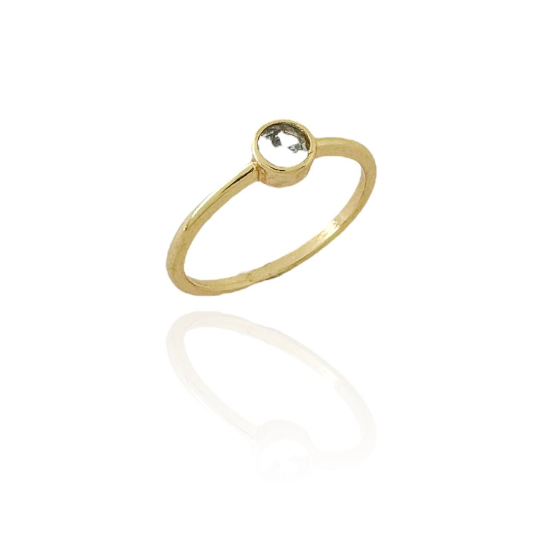 Golden Round Zirconia Ring