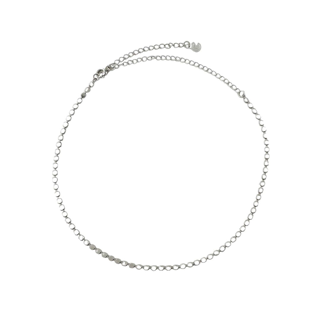 Rhodium Beaded Chain Choker