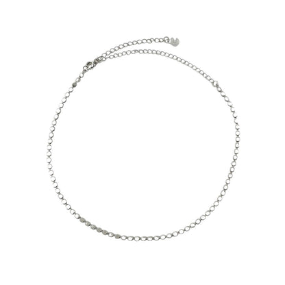 Rhodium Beaded Chain Choker