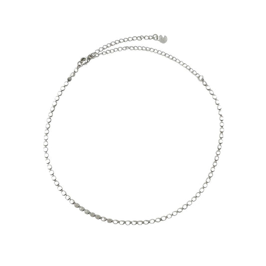 Rhodium Beaded Chain Choker