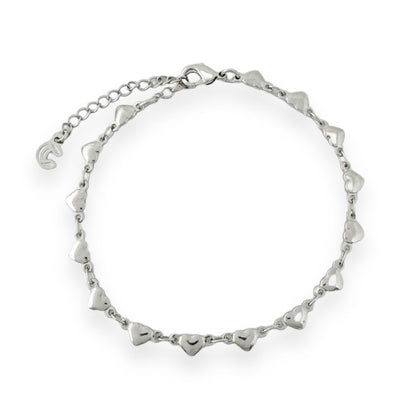 Rhodium Heart Bracelet