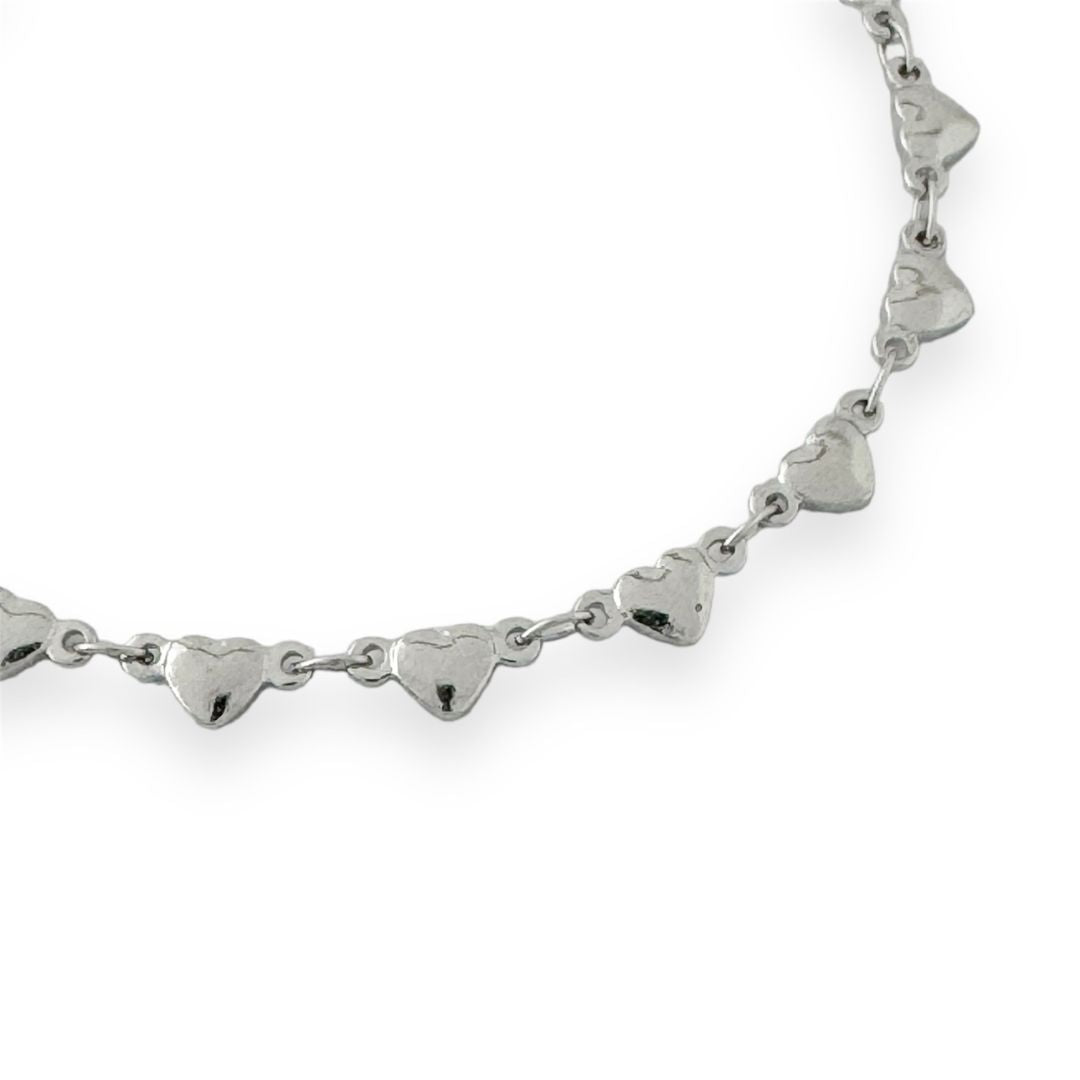 Rhodium Heart Bracelet  Details