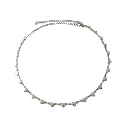 Rhodium Heart Choker