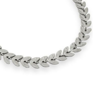 Rhodium Leaf Bracelet Details