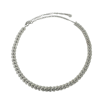 Rhodium Leaf Choker