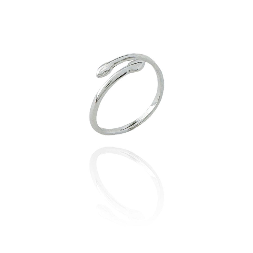 Rhodium Serpent Ring