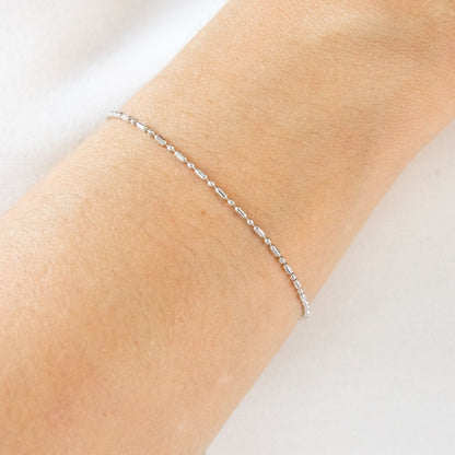 Rhodium Beaded Chain Bracelet