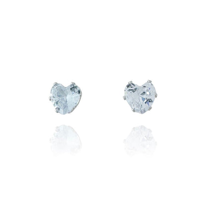 Rodhium Heart Point of Light Earrings